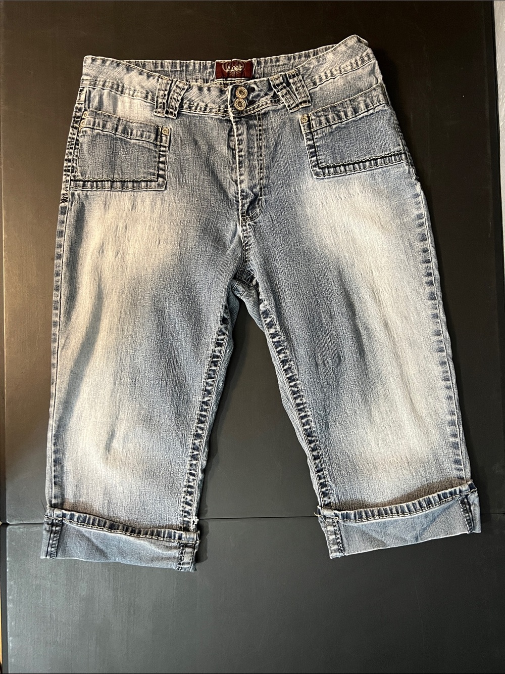 Angels Light Wash Denim Capris